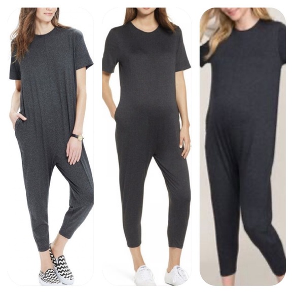 Hatch XS maternity charcoal walkabout jumpsuit - Picture 1 of 12